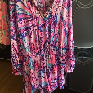 Lilly Pulitzer Colby Romper Shell Out Size M EUC!!